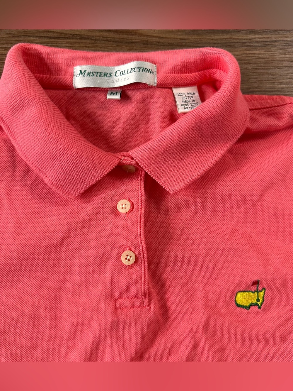 Masters Collection Ladies Shirt Pink Medium Golf Polo Embroidered Logo Augusta